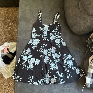 Aeropostale Black Dress with Mint and Light Blue Floral Print